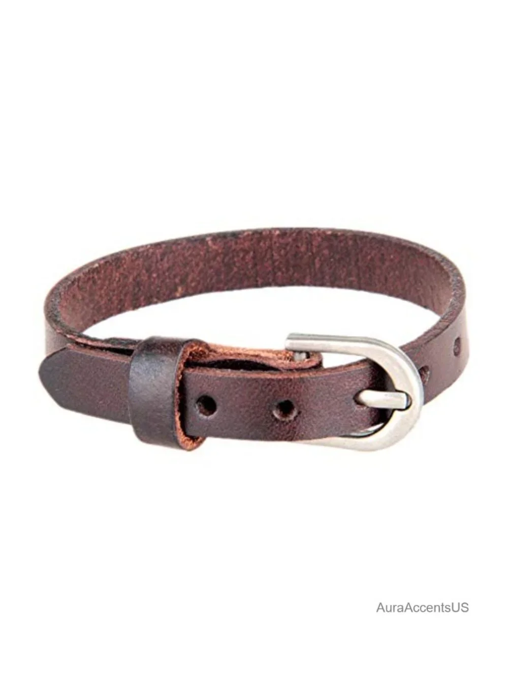 Leather Wristband Bracelet Buckle Closure Adjustable Bangle